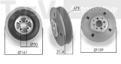 Ременный шкив TREVI AUTOMOTIVE PC1019