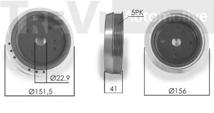 Ременный шкив TREVI AUTOMOTIVE PC1242