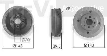 Ременный шкив TREVI AUTOMOTIVE PC1037