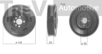 Ременный шкив, коленчатый вал TREVI AUTOMOTIVE PC1077