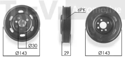 Ременный шкив TREVI AUTOMOTIVE PC1180