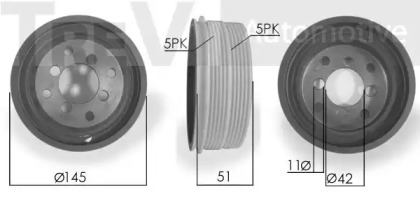 Ременный шкив TREVI AUTOMOTIVE PC1200