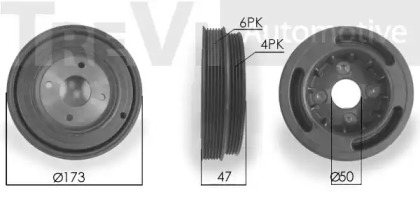 Ременный шкив TREVI AUTOMOTIVE PC1074