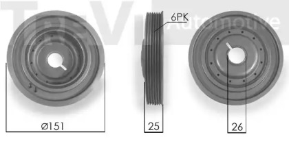 Ременный шкив TREVI AUTOMOTIVE PC1122