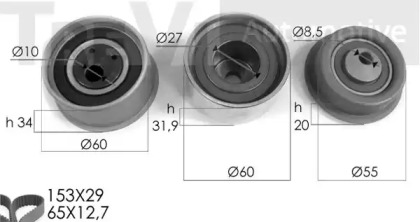 Комплект ремня ГРМ TREVI AUTOMOTIVE KD1035