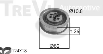 Комплект ремня ГРМ TREVI AUTOMOTIVE KD1043