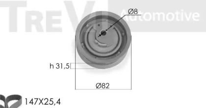 Ременный комплект TREVI AUTOMOTIVE KD1289