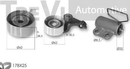 Комплект ремня ГРМ TREVI AUTOMOTIVE KD1388