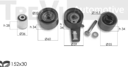 Комплект ремня ГРМ TREVI AUTOMOTIVE KD1458