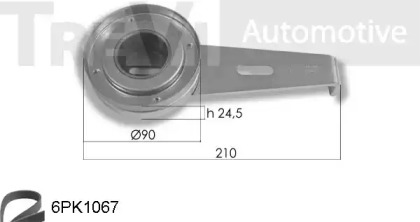 Поликлиновой ременный комплект TREVI AUTOMOTIVE KA1024