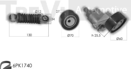 Поликлиновой ременный комплект TREVI AUTOMOTIVE KA1033