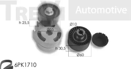 Поликлиновой ременный комплект TREVI AUTOMOTIVE KA1037