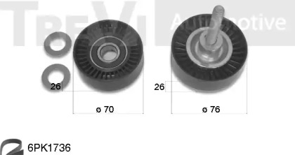 Комплект роликов, поликлиновой ремень TREVI AUTOMOTIVE KA1091F