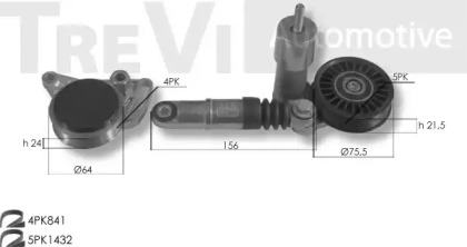 Поликлиновой ременный комплект TREVI AUTOMOTIVE KA1209