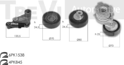 Поликлиновой ременный комплект TREVI AUTOMOTIVE KA1228