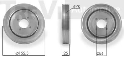 Ременный шкив TREVI AUTOMOTIVE PC1078