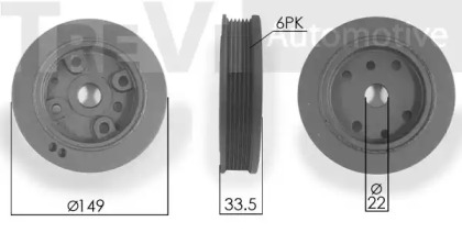 Ременный шкив TREVI AUTOMOTIVE PC1084