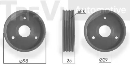 Ременный шкив TREVI AUTOMOTIVE PC1087