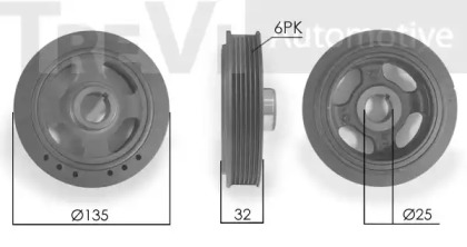 Ременный шкив TREVI AUTOMOTIVE PC1097