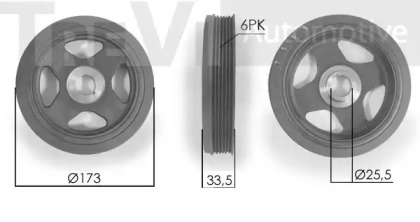 Ременный шкив TREVI AUTOMOTIVE PC1135