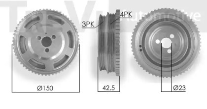 Ременный шкив TREVI AUTOMOTIVE PC1150
