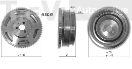 Ременный шкив TREVI AUTOMOTIVE PC1171