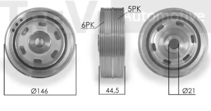 Ременный шкив TREVI AUTOMOTIVE PC1044