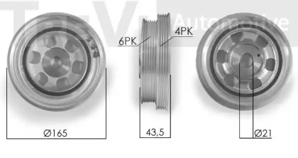 Ременный шкив TREVI AUTOMOTIVE PC1068