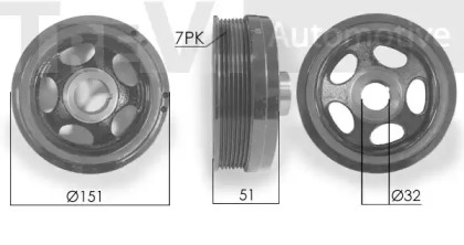 Ременный шкив TREVI AUTOMOTIVE PC1113