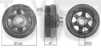 Ременный шкив TREVI AUTOMOTIVE PC1115