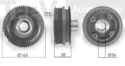 Ременный шкив, коленчатый вал TREVI AUTOMOTIVE PC1166