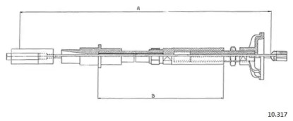Трос, управление сцеплением CABOR 10.317