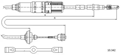 Трос, управление сцеплением CABOR 10.342