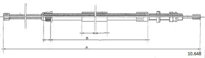 Трос, стояночная тормозная система CABOR 10.648