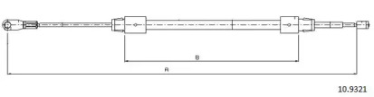 Трос, стояночная тормозная система CABOR 10.9321