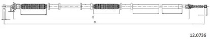 Трос, стояночная тормозная система CABOR 12.0736