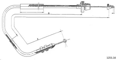 Тросик газа CABOR 1253.16