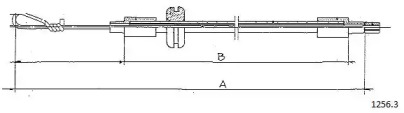 Тросик замка капота CABOR 1256.3