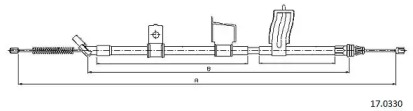 Трос, стояночная тормозная система CABOR 17.0330