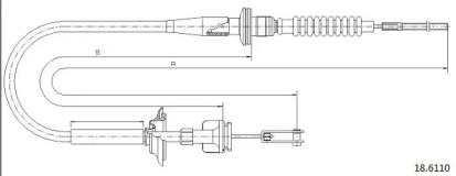 Трос, управление сцеплением CABOR 18.6110