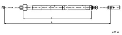 Трос, стояночная тормозная система CABOR 491.6