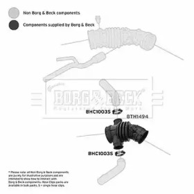 Рукав воздухозаборника, воздушный фильтр BORG & BECK BTH1494