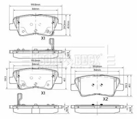 Комплект тормозных колодок BORG & BECK BBP2563