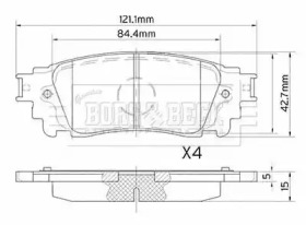 Комплект тормозных колодок BORG & BECK BBP2559