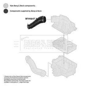 Рукав воздухозаборника, воздушный фильтр BORG & BECK BTH1647