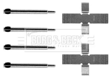 Комплектующие, колодки дискового тормоза BORG & BECK BBK1002