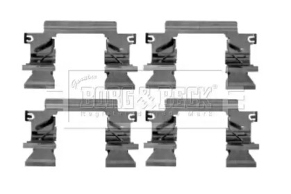 Комплектующие, колодки дискового тормоза BORG & BECK BBK1472