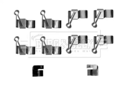 Комплектующие, колодки дискового тормоза BORG & BECK BBK1554