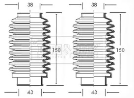 Пыльник, рулевое управление BORG & BECK BSG3000