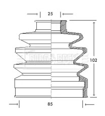 Пыльник, приводной вал BORG & BECK BCB2055